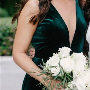 Jenny Yoo Logan Velvet Maxi Dress in Emerald. Size 10. Tags on, never worn!